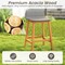 Acacia Wood Bar Stool Set – 2 Stools with Backrests and Footrests